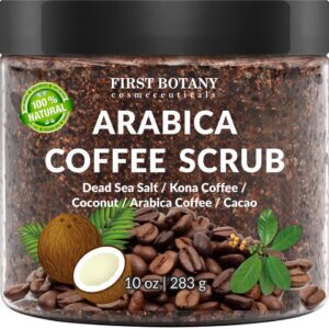 100% Natural Arabica Coffee Scrub with Organic Coffee & Shea Butter – Best body scrub 10 oz