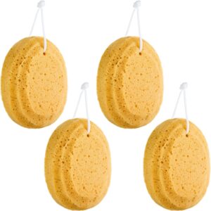 4 Pieces Soft Bath Sponge Exfoliating Shower Foam Body Sponge Exfoliating Soothing Sponge for Bathroom Supply