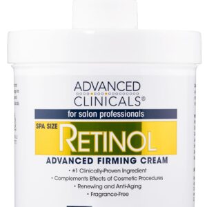 Advanced Clinicals Retinol Body Lotion Moisturizer Face Lotion & Body Cream | Crepey Skin Care Treatment Targets Look Of Crepe Skin, Wrinkles, Sagging Skin, & Sun Damaged Skin, 16 Oz