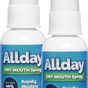 Allday Dry Mouth Spray – Maximum Strength Xylitol, Fast Acting, Non-Acidic (Pack of 2)