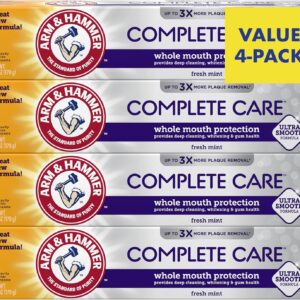 Arm & Hammer Complete Care Toothpaste, Fresh Mint Flavor, Whole Mouth Protection, 6.0oz (4-Pack)