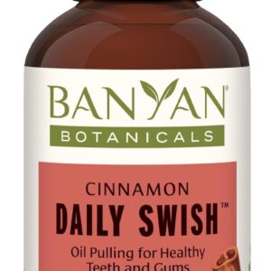 Banyan Botanicals Cinnamon Daily Swish – Organic Ayurvedic Pulling Oil with Coconut Oil – Mouthwash for Fresh Breath and Sparkling Oral Health* – 2 oz – Non GMO Sustainably Sourced Vegan