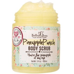 Bella & Bear Pineapple Body Scrub Exfoliator – Vegan Travel Size (3.4oz)