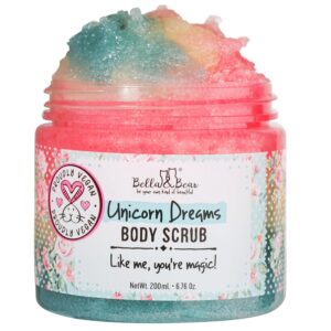 Bella and Bear Unicorn Dream Body Scrub Skin Care Exfoliating Body Wash – Cruelty-Free, Paraben Free, Vegan-Friendly Sugar Scrub with Pineapple and Papaya Scent