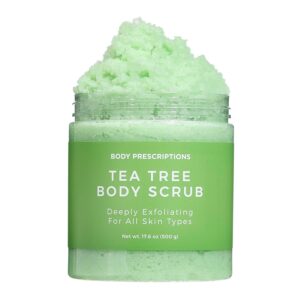 Body Prescription Deep Exfoliating Body Scrub – All Skin Types | 17.6 oz (500g) Each | Set of 1: Tea Tree