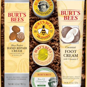 Burt’s Bees Gifts Ideas – Classics Set, 6 Products in Giftable Tin – Cuticle Cream, Hand Salve, Lip Balm, Res-Q Ointment, Hand Repair Cream and Foot Cream