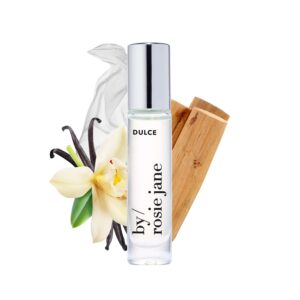 By Rosie Jane Fragrance Oil (Dulce) – Clean Perfumes for Women – Essential Oil Mist with Notes of Vanilla, Hinoki Wood, Nude Musk – Paraben-Free, Vegan, Cruelty-Free, Phthalate-Free (7.5ml)