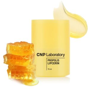 CNP Honey Lip Butter (0.5 fl.oz / 15ml) – Propolis Lipcerin™, Hydrating Overnight Manuka Lip Balm & Mask, 12hrs Long-lasting Moisture, Gentle Exfoliation, Hygienic Twist Dispenser, Korean Skin Care