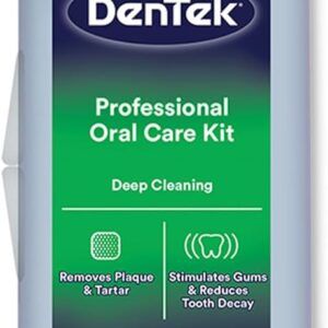 DenTek Professional Oral Care Kit, Advanced Clean- Portable, Multiple Tips, Dental Pick, Scaler, Stimulator, and Dental Mirror, White