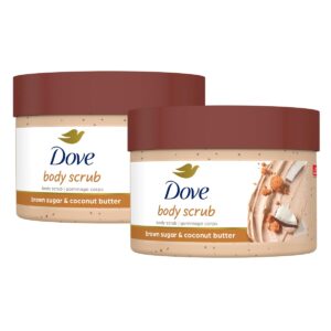 Dove Exfoliating Body Polish Scrub For Silky Smooth Skin Brown Sugar & Coconut Butter Body Scrub Exfoliates & Restores Skin’s Natural Nutrients 10.5 oz (Pack of 2)