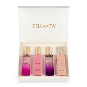 Eau De Parfum Set for Women (4×20 mL) with Date, Senorita, Glam, Rose | Vanilla, Floral, Sweet, Musk | Perfect for trials, gifting, or blending to craft your unique fragrance