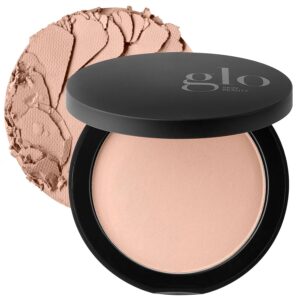 Glo Skin Beauty Pressed Base Powder Foundation Makeup (Beige Dark) – Flawless Coverage for a Radiant Natural, Second-Skin Finish