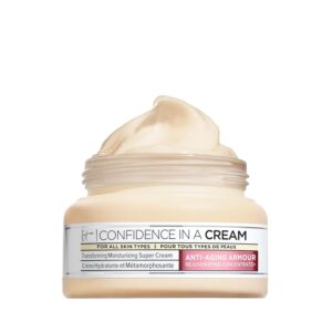 IT Cosmetics Confidence in a Cream Anti Aging Face Moisturizer – Visibly Reduces Fine Lines, Wrinkles & Signs of Aging Skin in 2 Weeks, 48HR Hydration with Hyaluronic Acid, Niacinamide