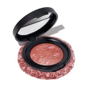 LAURA GELLER NEW YORK Baked Blush-n-Brighten Marbleized Blush – Pink Grapefruit Creamy Lightweight Satin Finish