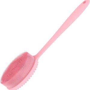 MateeyLife Silicone Body Scrubber Exfoliator with Handle, Gentle Back Scrubber for Shower, Shower Brush for Body, Bath Back Brush for Shower, Silicone Loofah Body Scrubber, Bath Scrubber for Body