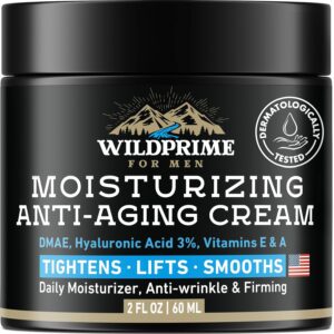 Men’s Face Moisturizer Cream – Anti Aging & Wrinkle – Made in USA – Collagen, Hyaluronic Acid, Vitamins E & A, Avocado Oil – After Shave Lotion – Age Facial Skin Care, Day & Night Moisturizing, 2 oz