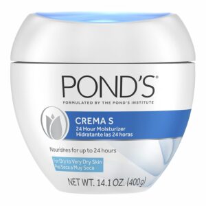 Pond’s Crema S Nourishing Face Moisturizer for Women, Skin Care Facial Moisturizer Cream for Dry to Very Dry Skin, Nourishes for up to 24 hours 14.1 oz