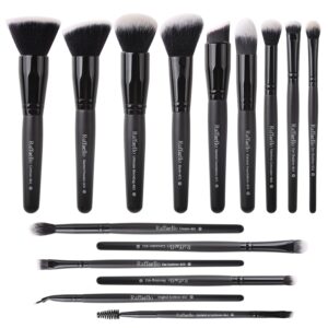 Raffaello Makeup Brushes 15Pcs Makeup Brush Set Premium Synthetic Powder Foundation Contour Blush Concealer Eye Shadow Blending Liner Make Up Brush Kit