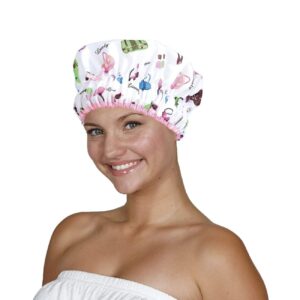 Reusable Shower Cap & Bath Cap, Lined, Oversized Waterproof Shower Caps Large Designed for all Hair Lengths with Lining & Elastic Band Stretch Hem Hair Hat – Fashionista Diva