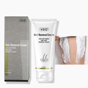 VGO Hair Removal Cream for Women & Men, Painless Hair Removal Cream, Hair Removal Lotion for Unwanted Hair, for All Skin Types, White, 4.02 oz