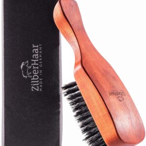 ZilberHaar Major – Men’s Hair and Beard Brush – Soft Boar Bristles – Massages and Exfoliates Skin and Scalp – Ideal Men’s Grooming Accessory – Made in Germany