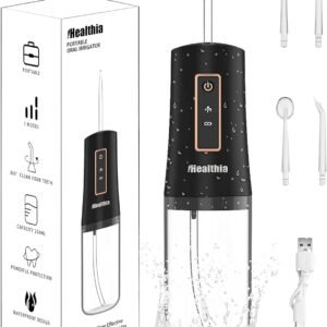 iHealthia-Water-Flosser-Teeth-Oral-Irrigator,Rechargeable-Waterproof,Portable Cordless,Water flossers, 3 Modes 4 Nozzles, for Home&Travel