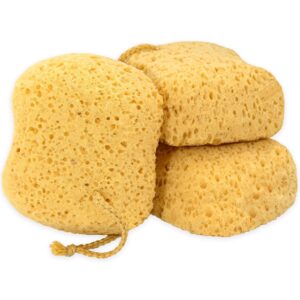 myHomeBody Premium Bath Sponge, Foam Loofah Sponge, Body Sponge for Shower – Large Size, Lots of Lather, Curvy, 3 Pack